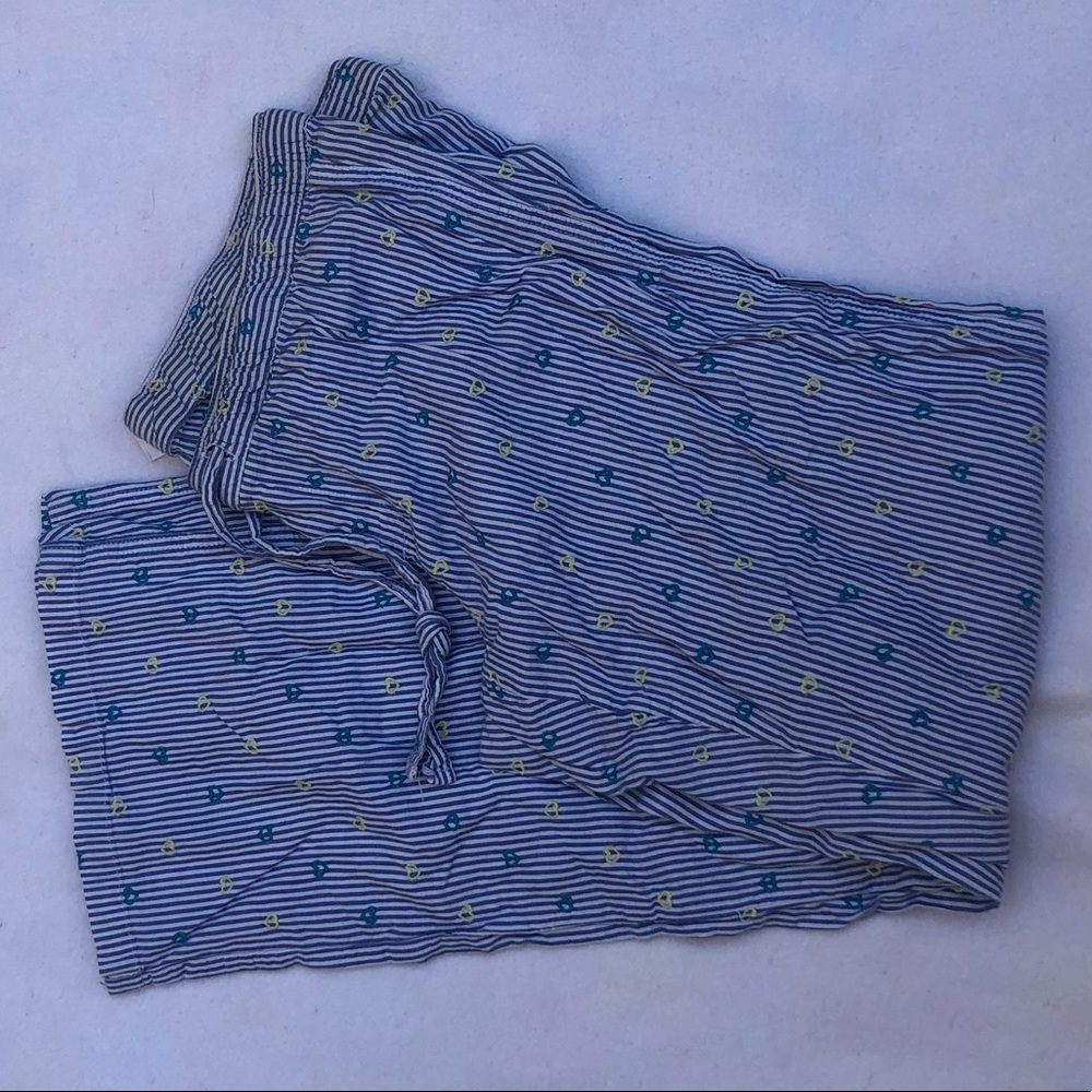 Blue & Yellow heart striped pajama pants